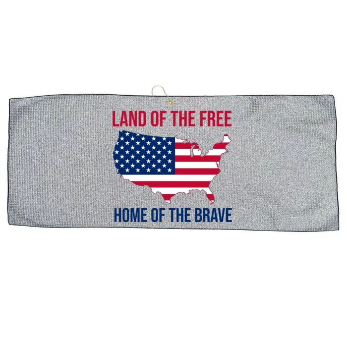 Land Of The Free Home Of The Brave American Flag Patriotic Large Microfiber Waffle Golf Towel