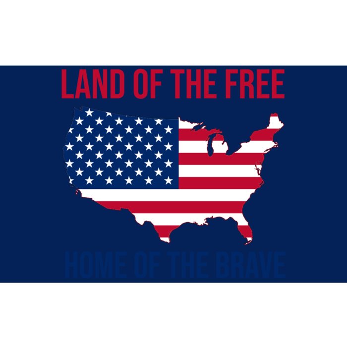 Land Of The Free Home Of The Brave American Flag Patriotic Bumper Sticker