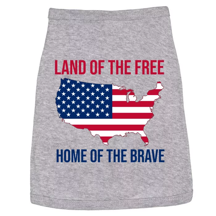 Land Of The Free Home Of The Brave American Flag Patriotic Doggie Tank