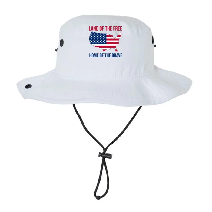 Land Of The Free Home Of The Brave American Flag Patriotic Legacy Cool Fit Booney Bucket Hat