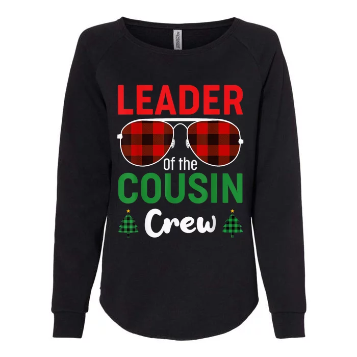 Leader of the Cousin Crew Christmas Buffalo Red Plaid Xmas Womens California Wash Sweatshirt