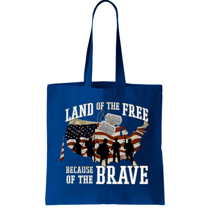 Land Of The Free Because Of The Brave Cool Gift Tote Bag