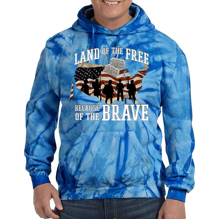 Land Of The Free Because Of The Brave Cool Gift Tie Dye Hoodie