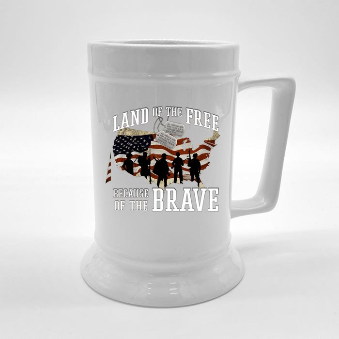 Land Of The Free Because Of The Brave Cool Gift Front & Back Beer Stein