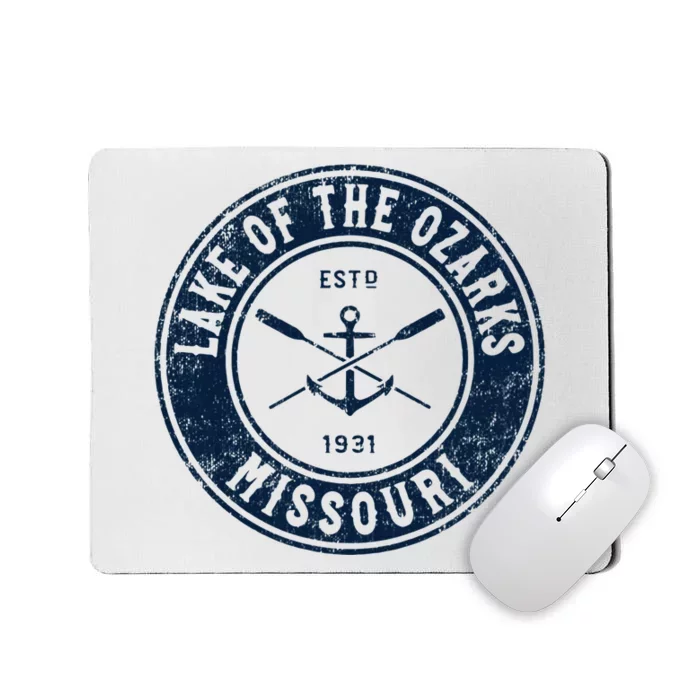 Lake Of The Ozarks Missouri Mo Vintage Boat Anchor & Oars Mousepad