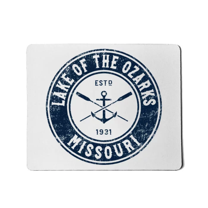 Lake Of The Ozarks Missouri Mo Vintage Boat Anchor & Oars Mousepad