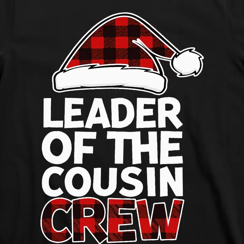 Leader of the Cousin Crew Christmas Buffalo Red Plaid Xmas T-Shirt