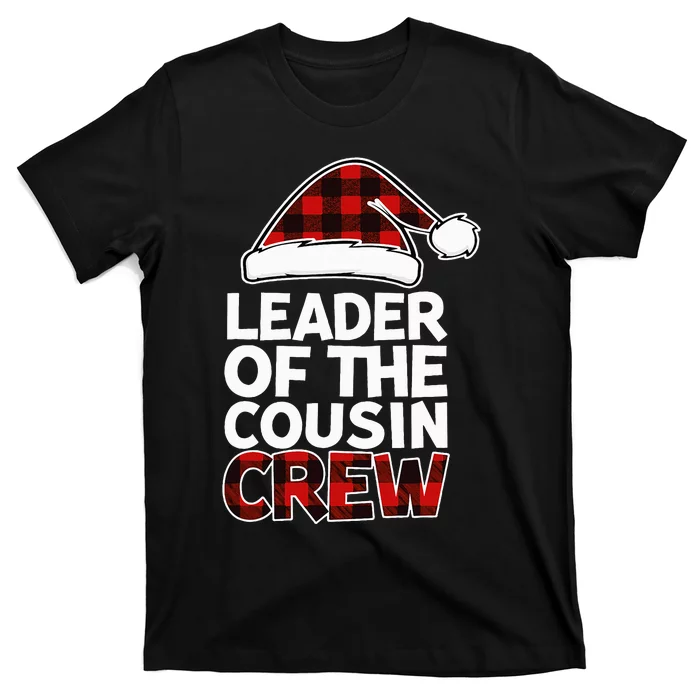 Leader of the Cousin Crew Christmas Buffalo Red Plaid Xmas T-Shirt