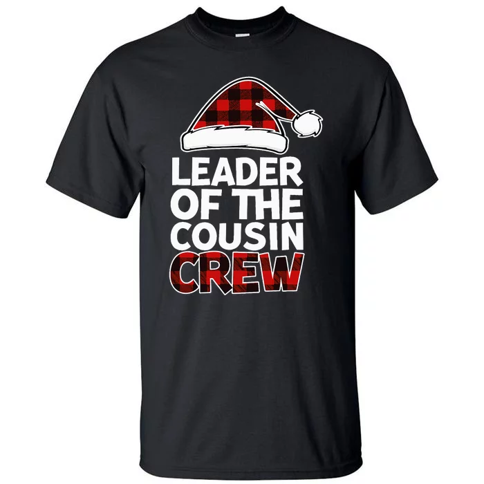 Leader of the Cousin Crew Christmas Buffalo Red Plaid Xmas Tall T-Shirt