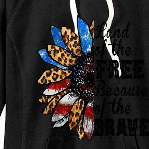 Land Of The Free Because Of The Brave Usa Gift Women's Fleece Hoodie