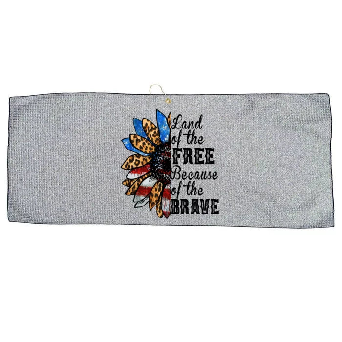 Land Of The Free Because Of The Brave Usa Gift Large Microfiber Waffle Golf Towel