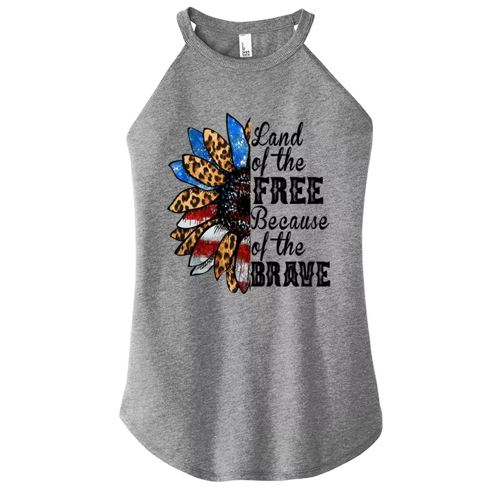 Land Of The Free Because Of The Brave Usa Gift Women’s Perfect Tri Rocker Tank