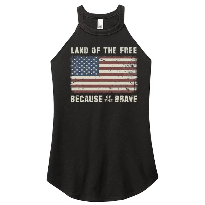 Land Of The Free Because Of The Brave Vintage Flag Women’s Perfect Tri Rocker Tank