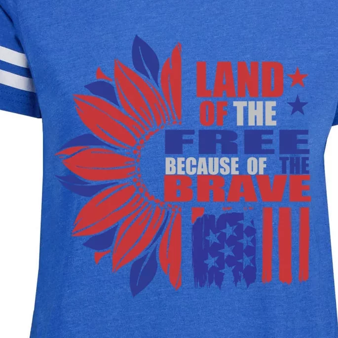 Land Of The Free Because Of The Brave Veteran Gift Enza Ladies Jersey Football T-Shirt