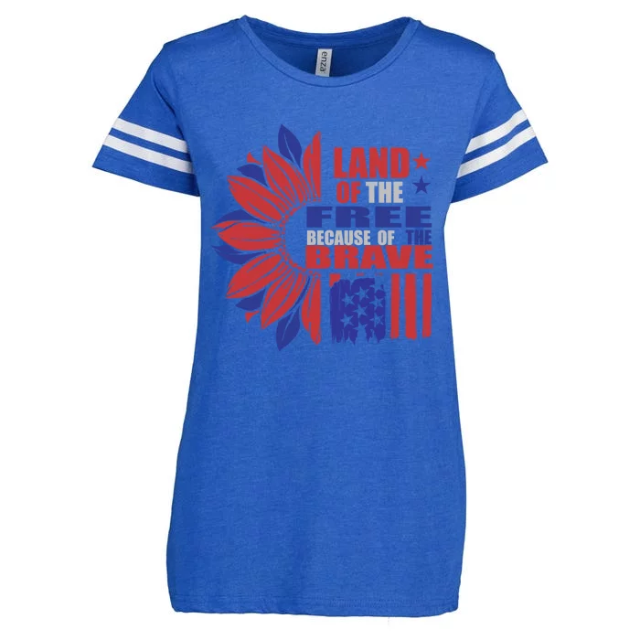 Land Of The Free Because Of The Brave Veteran Gift Enza Ladies Jersey Football T-Shirt