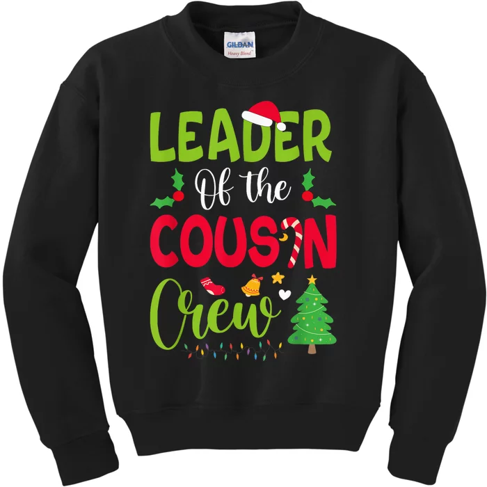 Leader of the Cousin Crew Christmas family Xmas Kids Sweatshirt