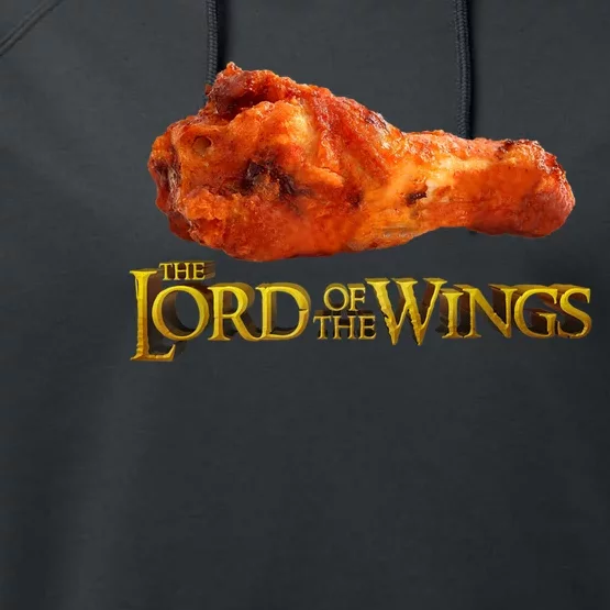 Lord Of The Wings Funny BBQ Chef Cook Chicken Wings Performance Fleece Hoodie