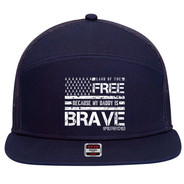 Land Of The Free Month Of The Military Child American Flag 7 Panel Mesh Trucker Snapback Hat