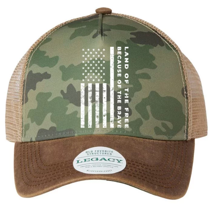 Land Of The Free Because Of The Brave American Flag Meaningful Gift Legacy Tie Dye Trucker Hat