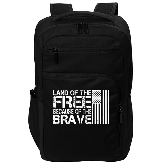 Land Of The Free Because Of The Brave Vintage Usa Flag Impact Tech Backpack