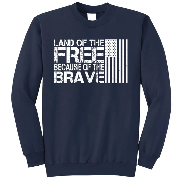 Land Of The Free Because Of The Brave Vintage Usa Flag Sweatshirt