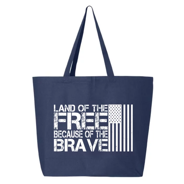 Land Of The Free Because Of The Brave Vintage Usa Flag 25L Jumbo Tote