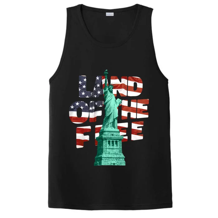 Land Of The Free Statue Of Liberty Performance Tank