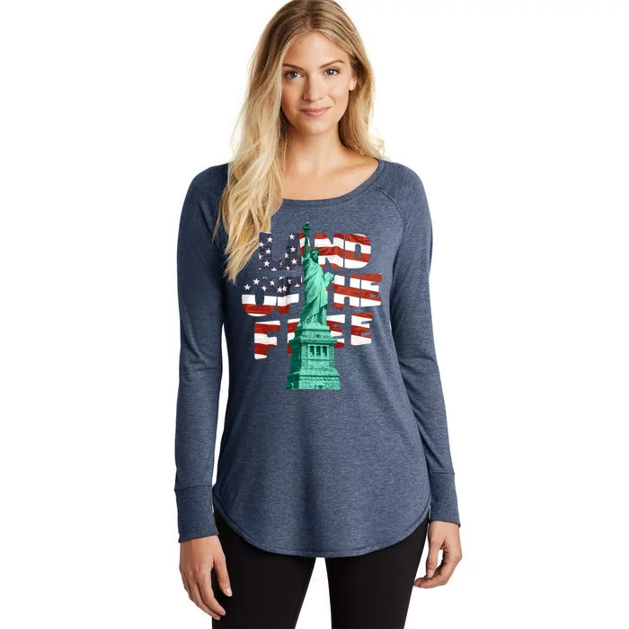 Land Of The Free Statue Of Liberty Women's Perfect Tri Tunic Long Sleeve Shirt