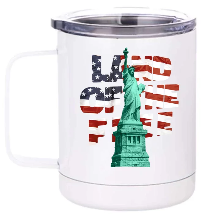 Land Of The Free Statue Of Liberty Front & Back 12oz Stainless Steel Tumbler Cup