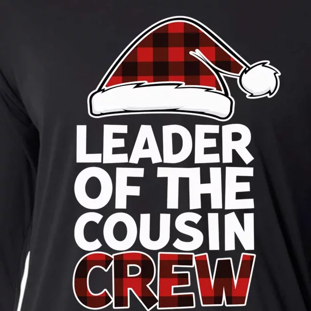 Leader of the Cousin Crew Christmas Buffalo Red Plaid Xmas Cooling Performance Long Sleeve Crew