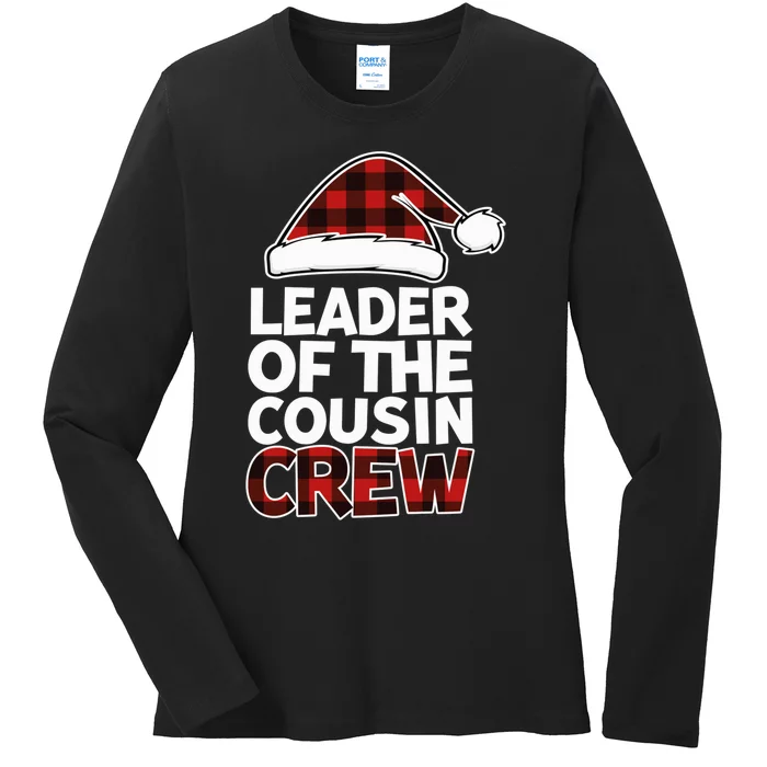 Leader of the Cousin Crew Christmas Buffalo Red Plaid Xmas Ladies Long Sleeve Shirt