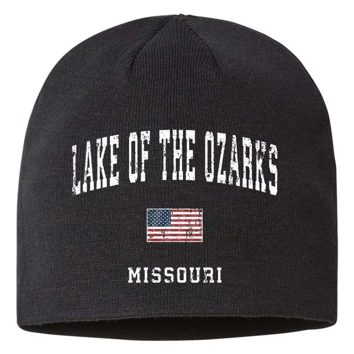 Lake Of The Ozarks Missouri Mo Vintage American Flag Sports 8 1/2in Sustainable Knit Beanie