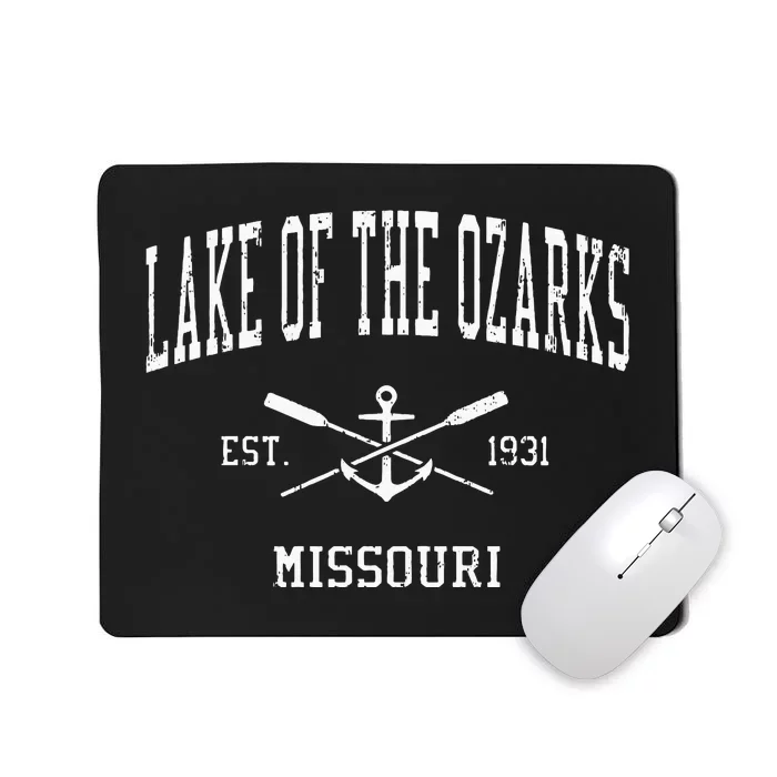 Lake Of The Ozarks Mo Vintage Crossed Oars & Boat Anchor Spo Mousepad