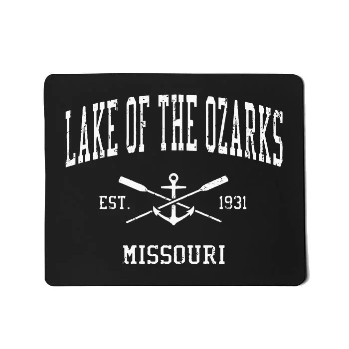 Lake Of The Ozarks Mo Vintage Crossed Oars & Boat Anchor Spo Mousepad