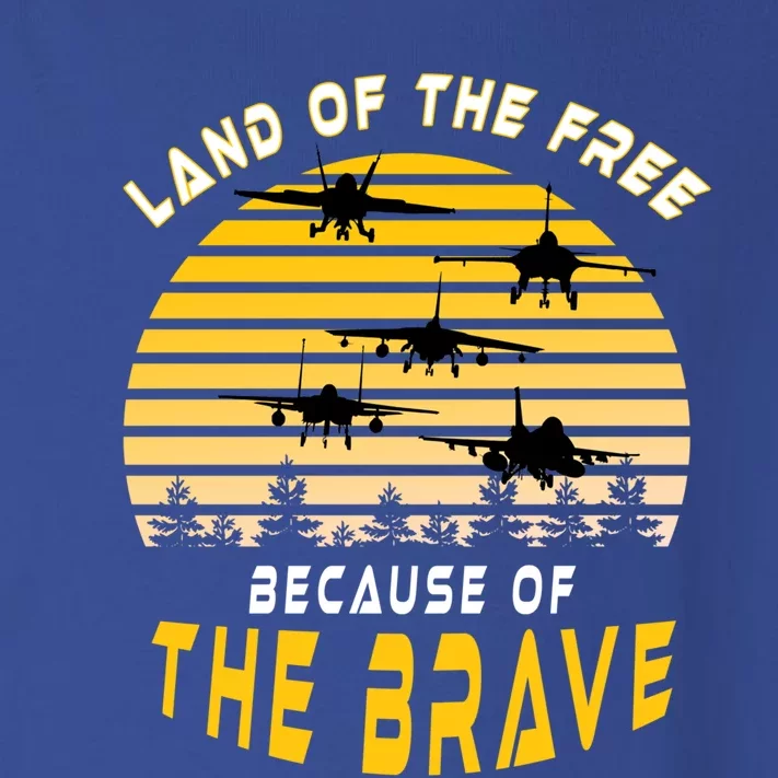 Land Of The Free Because Of The Brave Air Force Dad Gift Toddler Long Sleeve Shirt