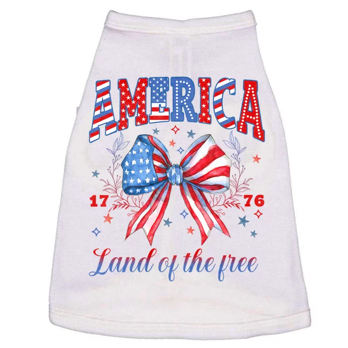 Land Of The Free Because Of The Brave 4th Of July Usa Flag Doggie Tank