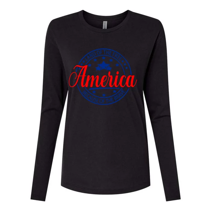 Land Of The Free Because Of The Brave America Proudpatriotic Gift Womens Cotton Relaxed Long Sleeve T-Shirt