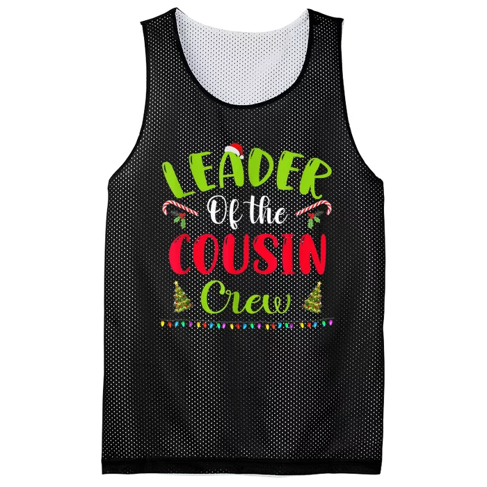 Leader Of The Cousin Crew Funny Christmas Matching Family Mesh Reversible Basketball Jersey Tank