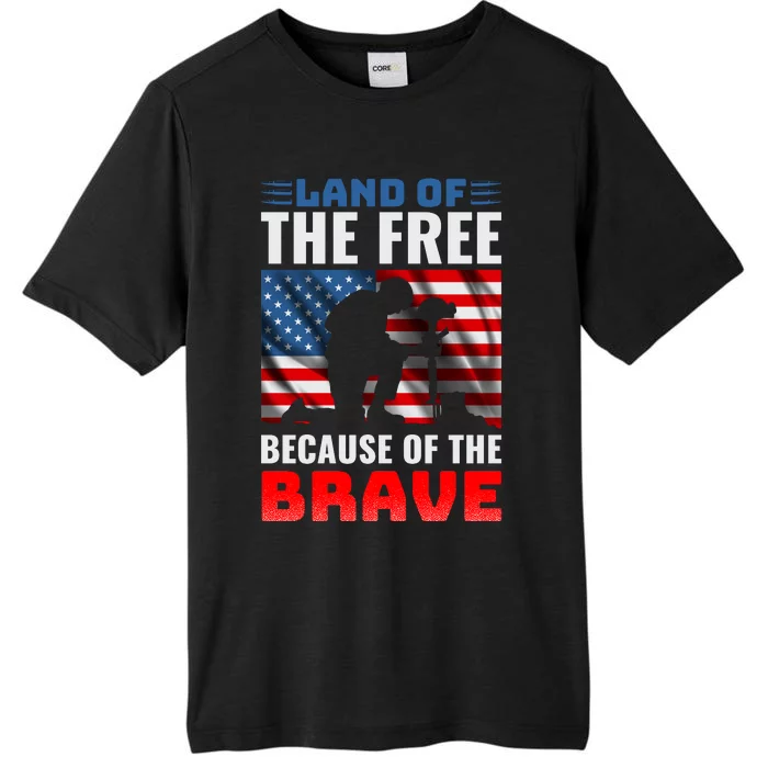 LAND OF THE FREE BECAUSE OF THE BRAVE ChromaSoft Performance T-Shirt