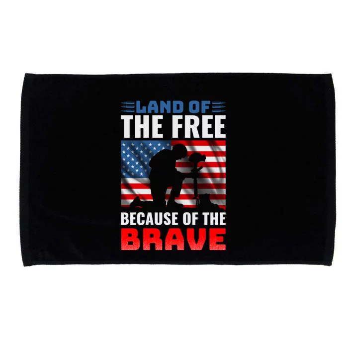 LAND OF THE FREE BECAUSE OF THE BRAVE Microfiber Hand Towel