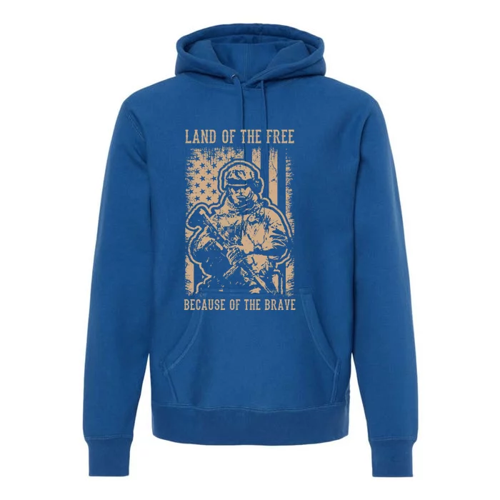 Land Of The Free Because Of The Brave Gift Premium Hoodie