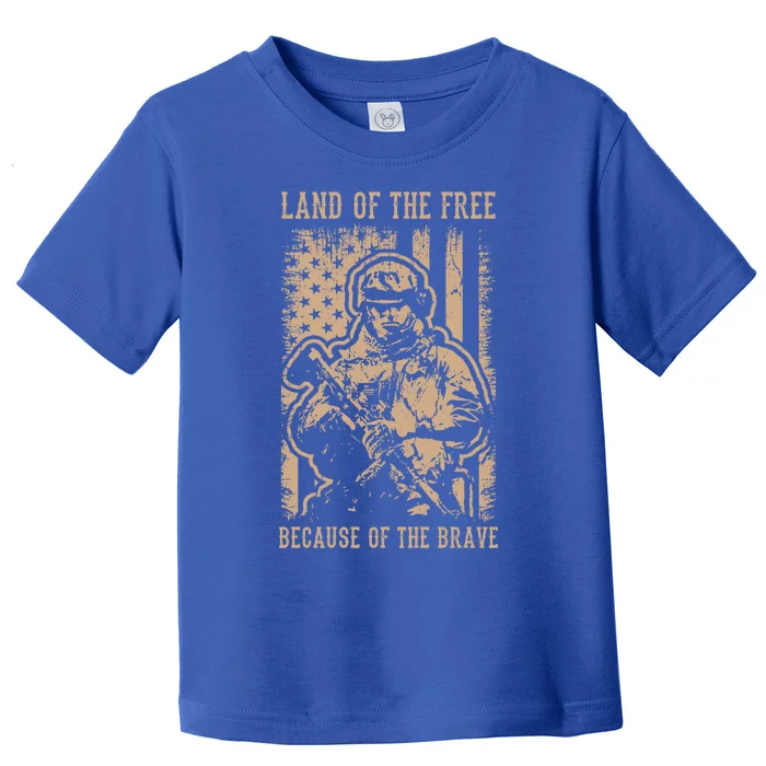 Land Of The Free Because Of The Brave Gift Toddler T-Shirt