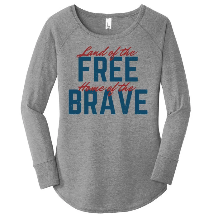 Land Of The Free Home Of The Brave Vintage Women's Perfect Tri Tunic Long Sleeve Shirt