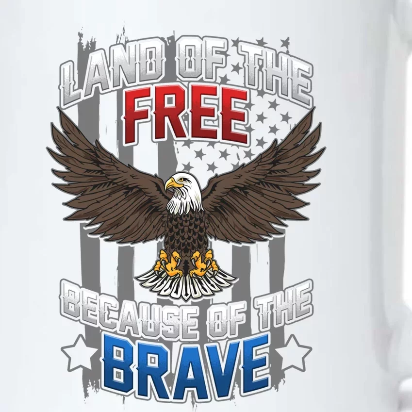 Land Of The Free Because Of The Brave July 4th Veteran's Day Cool Gift Black Color Changing Mug