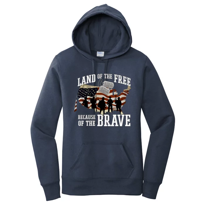 Land Of The Free Because Of The Brave Gift Women's Pullover Hoodie