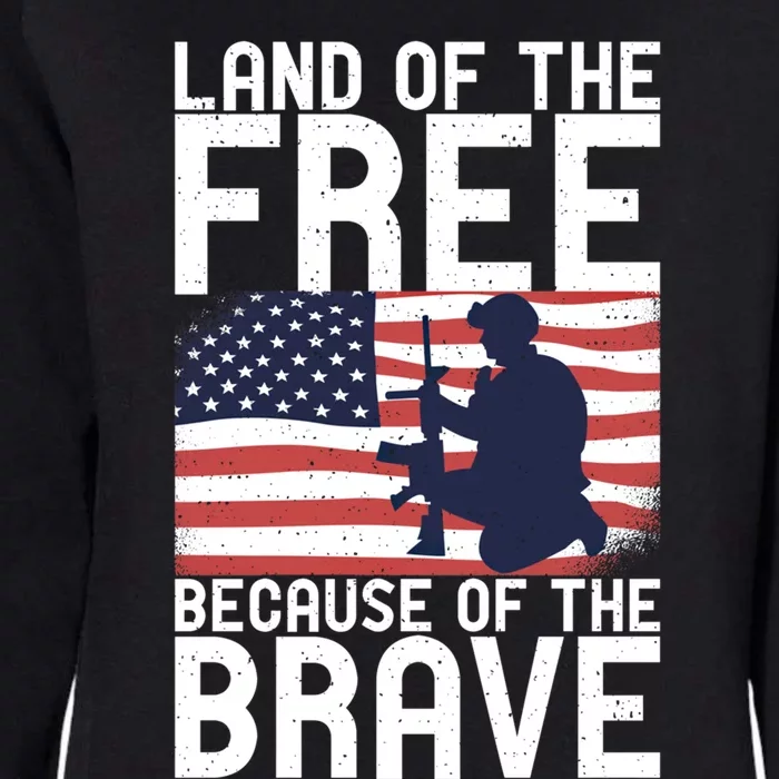 Land Of The Free Because Of The Brave Memorial Day Funny Gift Womens California Wash Sweatshirt