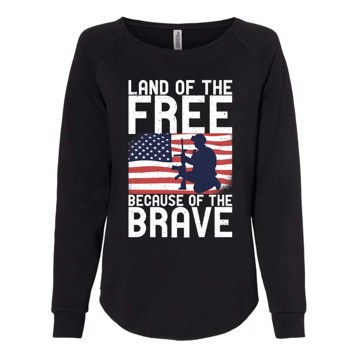 Land Of The Free Because Of The Brave Memorial Day Funny Gift Womens California Wash Sweatshirt