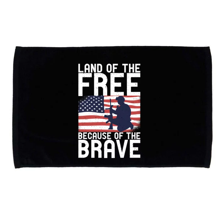 Land Of The Free Because Of The Brave Memorial Day Funny Gift Microfiber Hand Towel