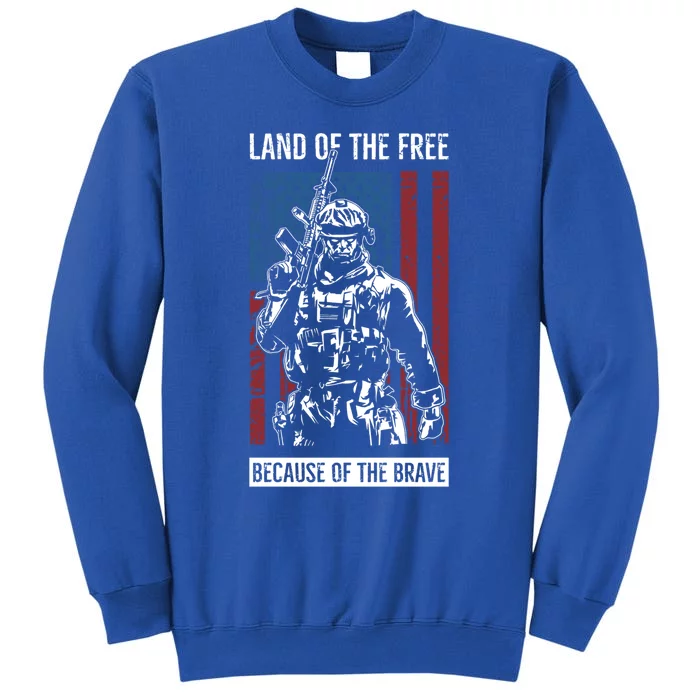 Land Of The Free Because Of The Brave Memorial Day Usa Flag Cute Gift Sweatshirt