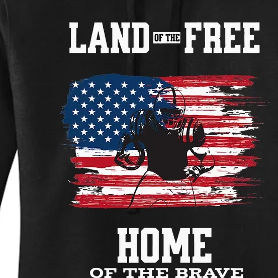 Land Of The Free Home Of The Brave - American Football Pride Women's Pullover Hoodie